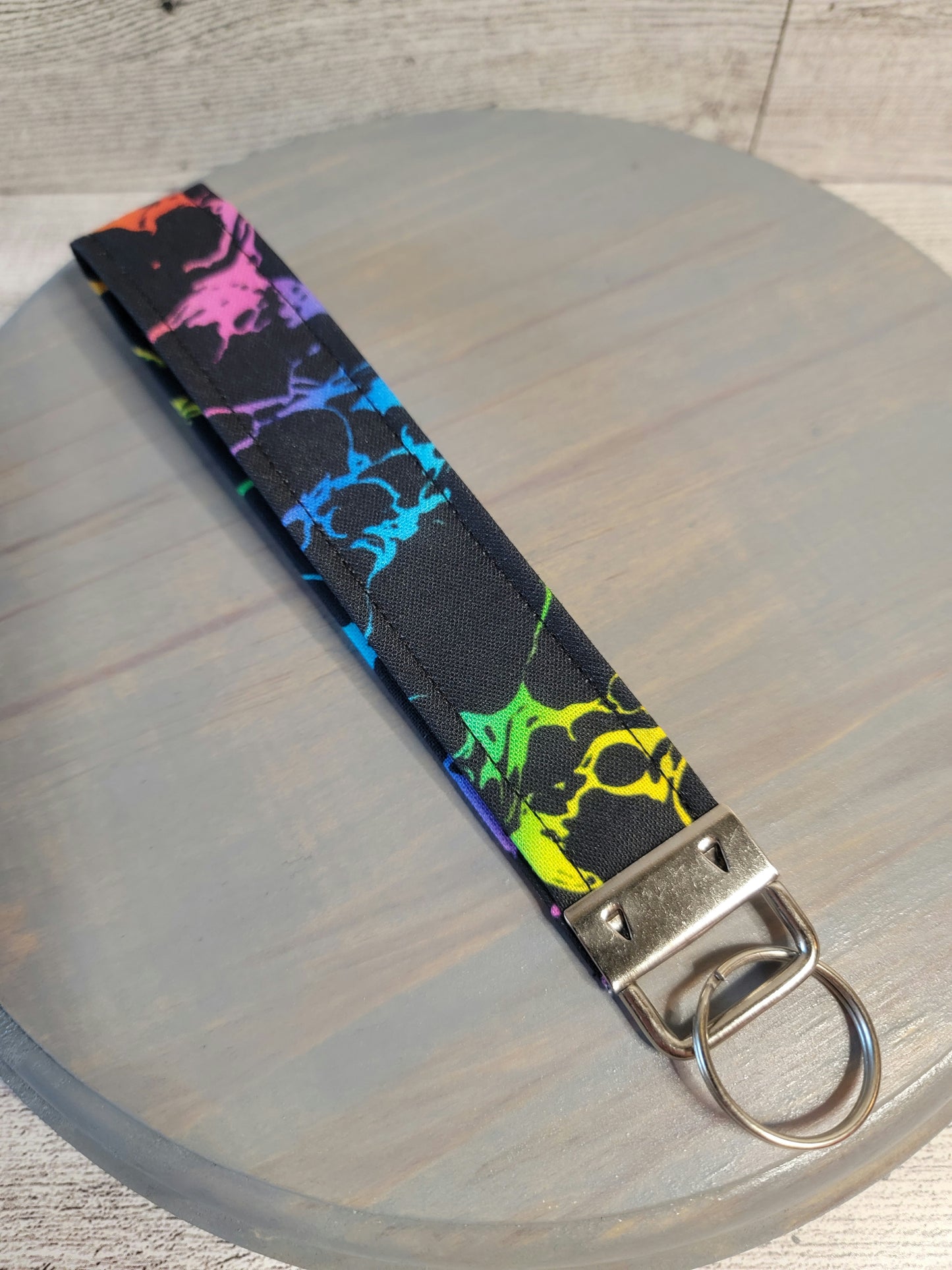 Rainbow Splatter Keychain Wristlet