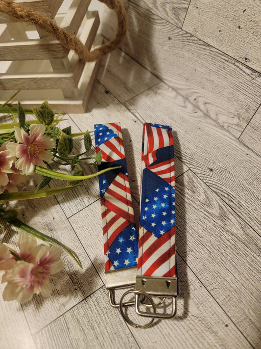 Patriotic Keychain Wristlet