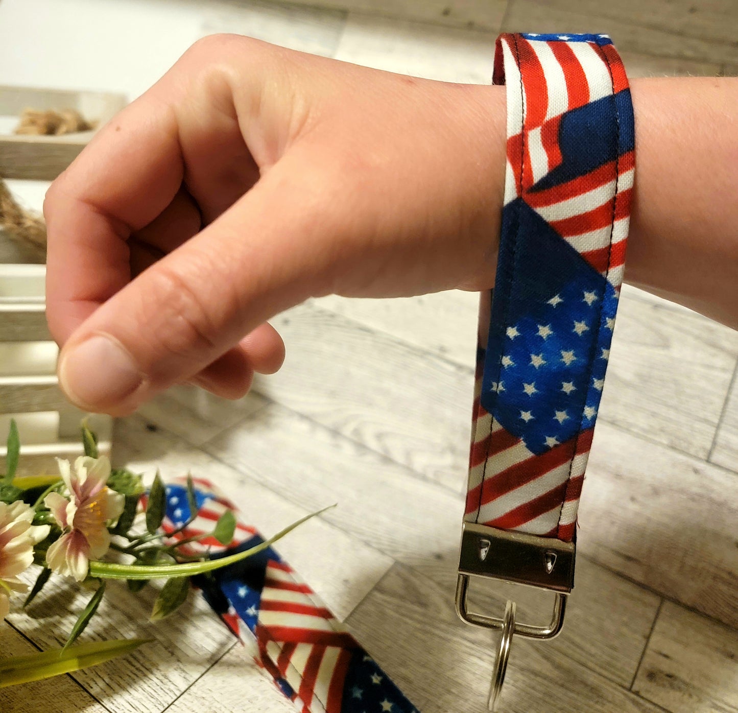 Patriotic Keychain Wristlet