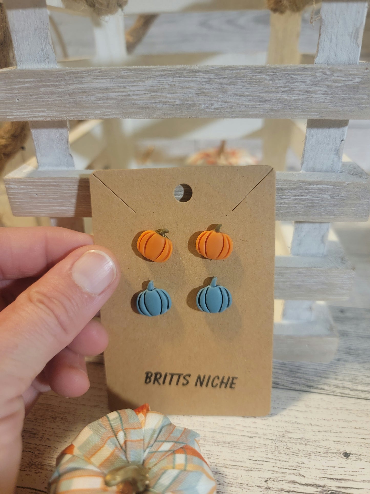 Pumpkin Stud Earrings Set