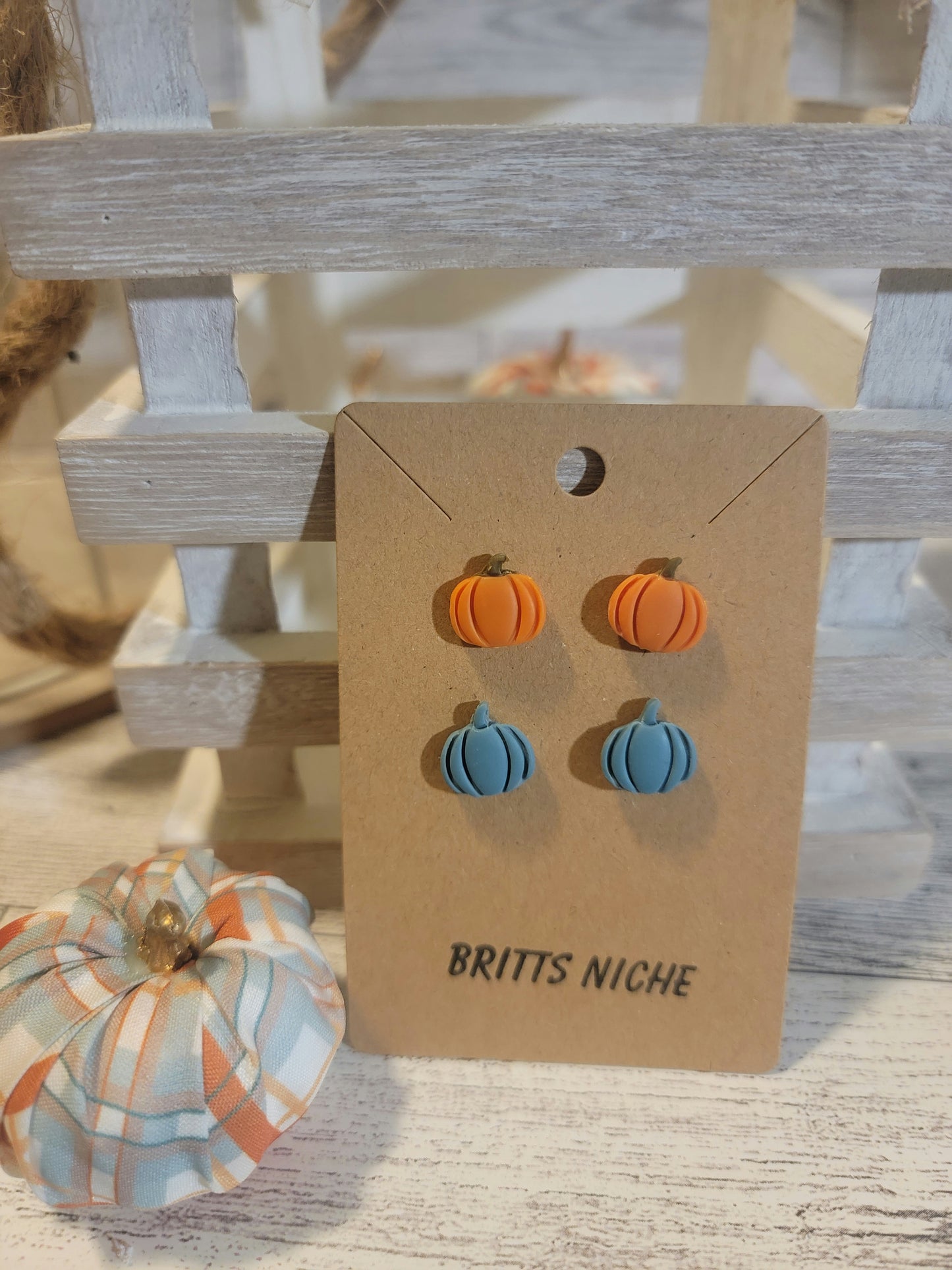 Pumpkin Stud Earrings Set