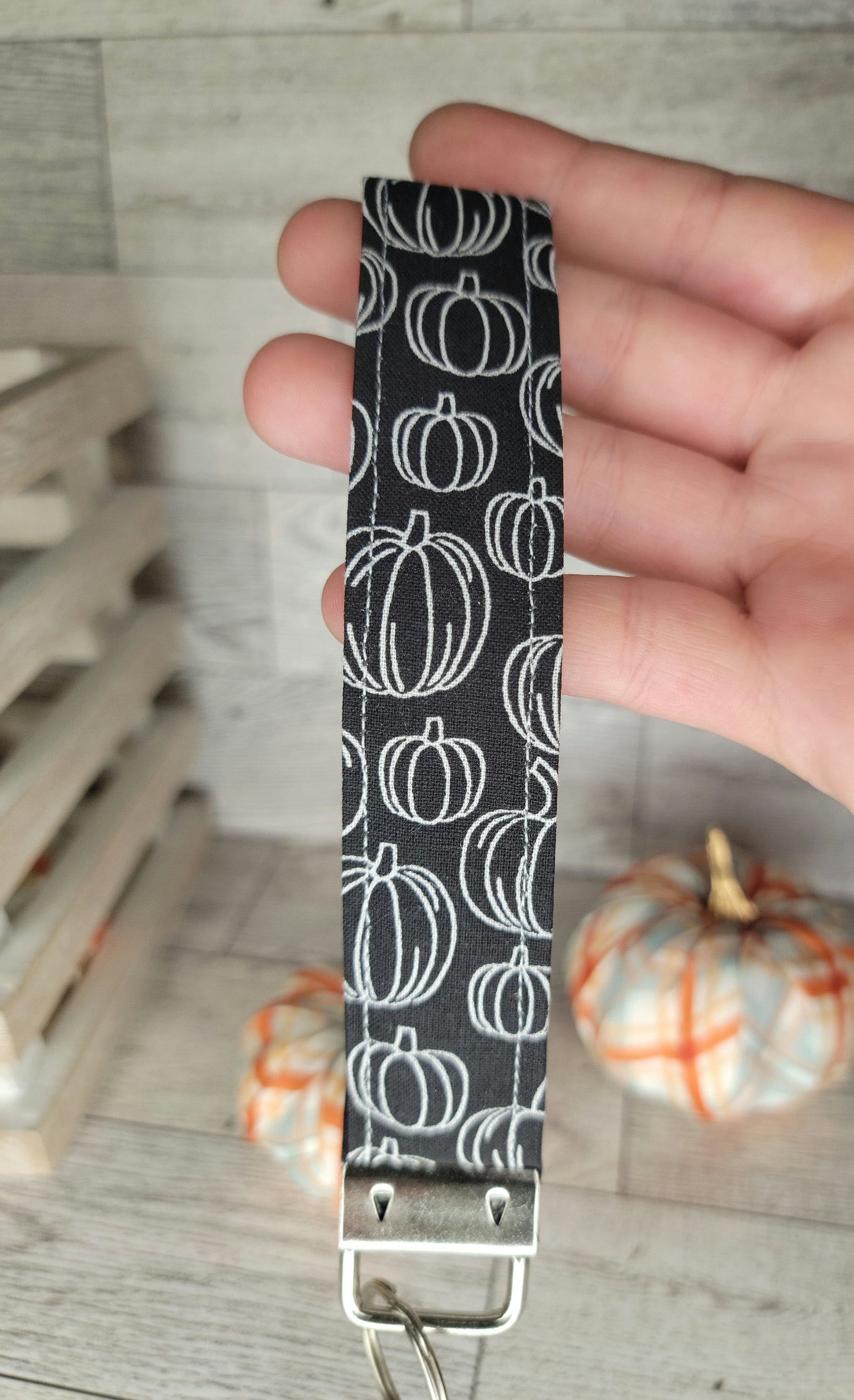 Pumpkin Keychain Wristlet