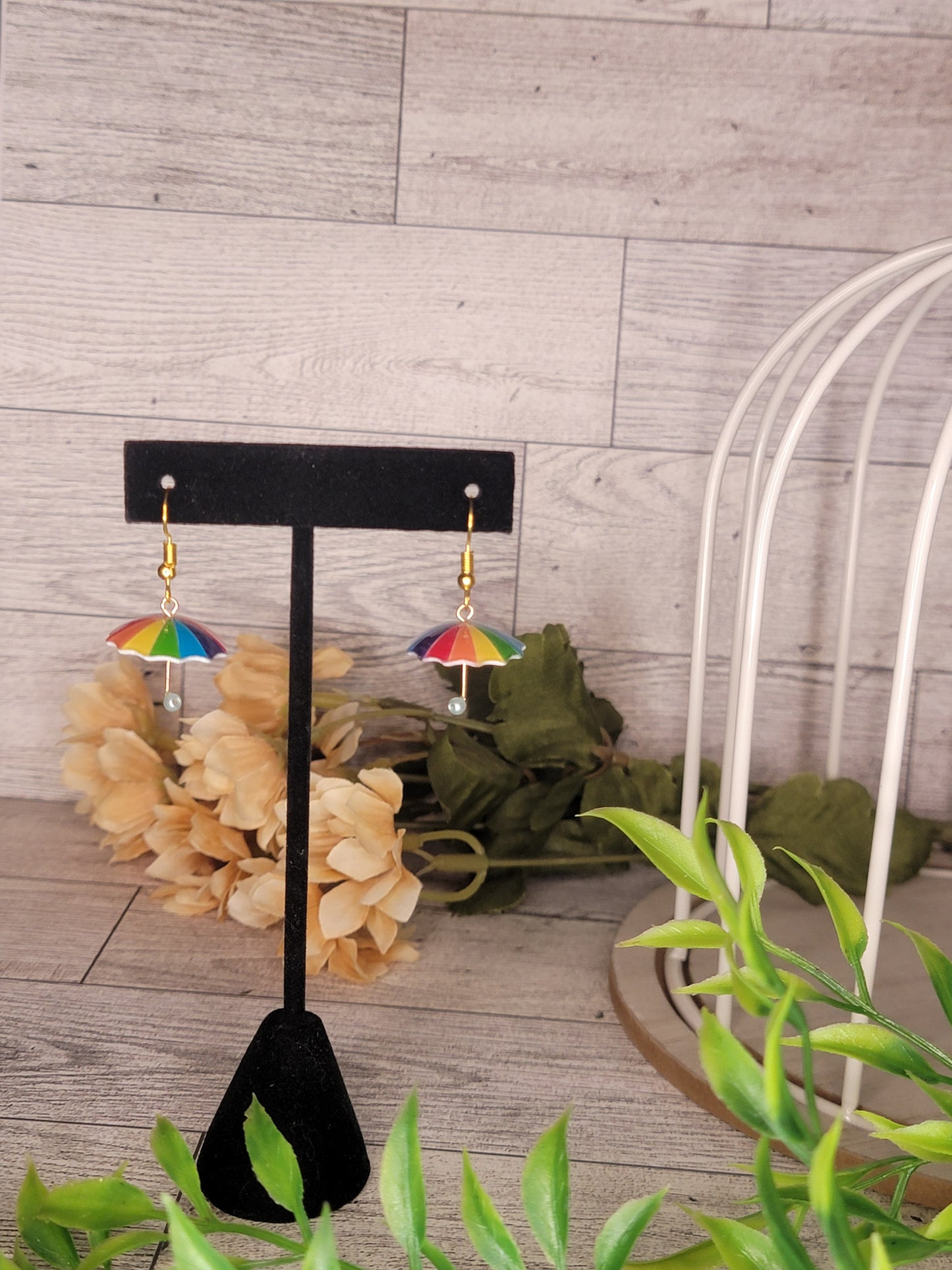 Rainbow Umbrella Earrings