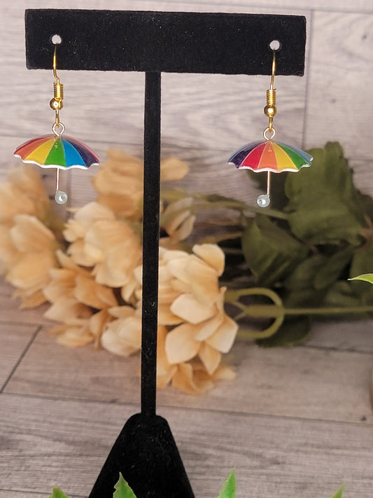 Rainbow Umbrella Earrings