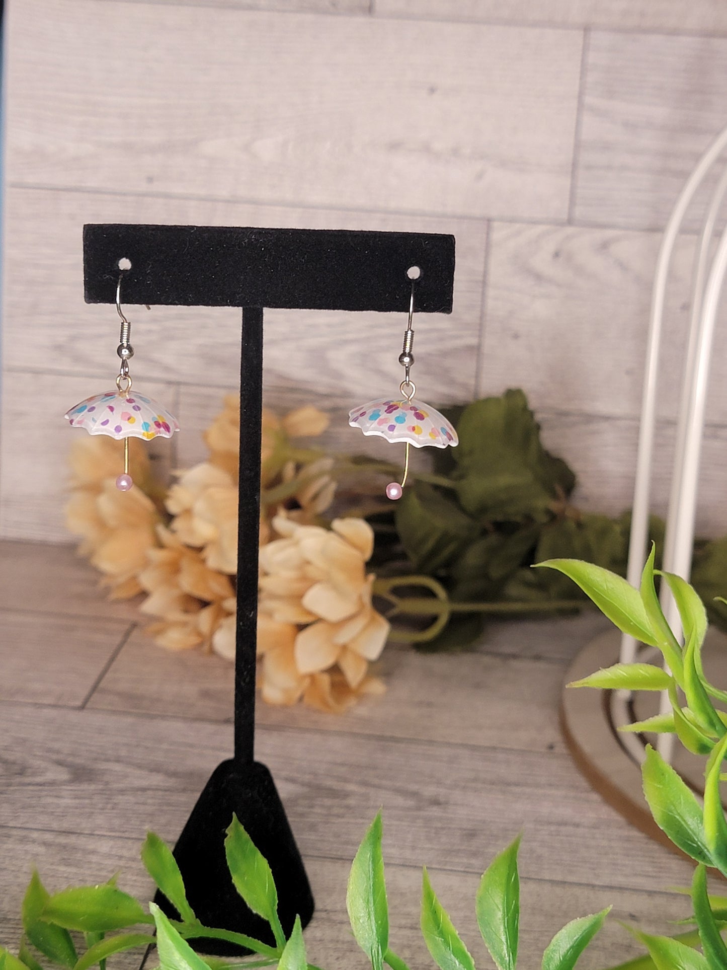 Speckled Umbrella Earrings