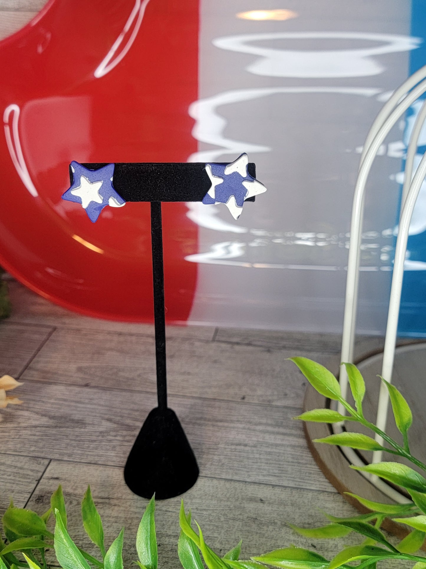 Blue Star Stud Earrings
