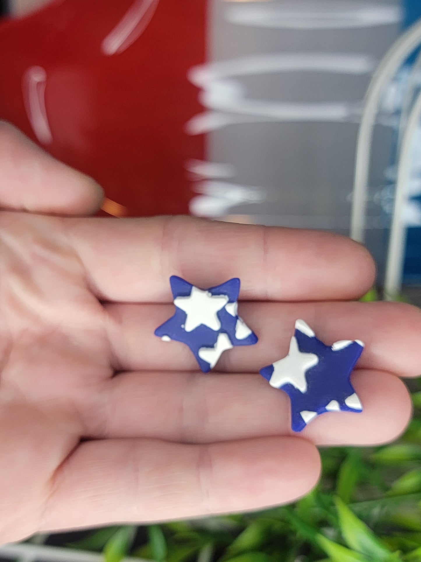 Blue Star Stud Earrings