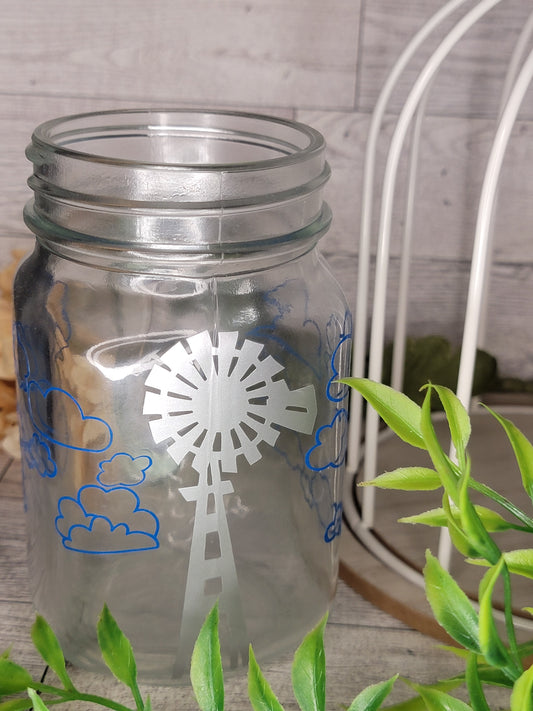 Windmill Mason Jar Mug